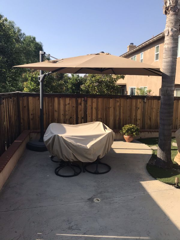 Costco Patio Sunbrella fabric Proshade 11 ft cantilever umbrella. Like