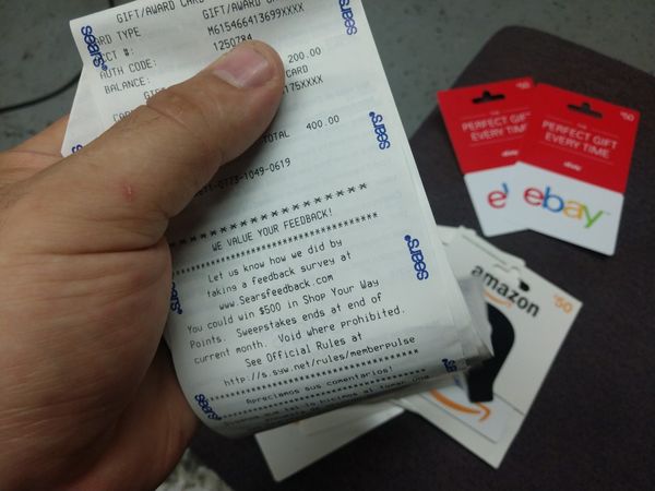 300 Amazon 100 Ebay Cards With Receipt Trade Only For Sale