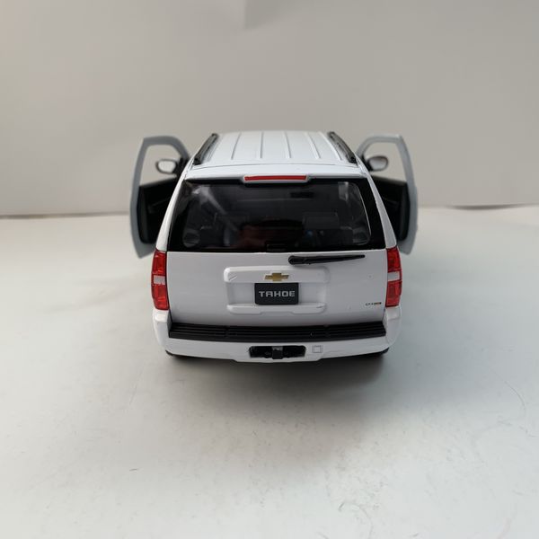 NEW Large 2008 White Chevy Tahoe SUV Car Toy Diecast Metal Model Scale ...