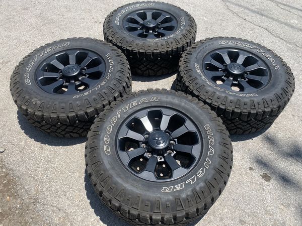 Like new 17” Dodge Ram Black Rebel Rims And Goodyear All Terrain Tires ...