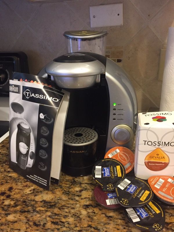 BRAUN TASSIMO Coffee Maker with coffee pods and cleaning disk for Sale