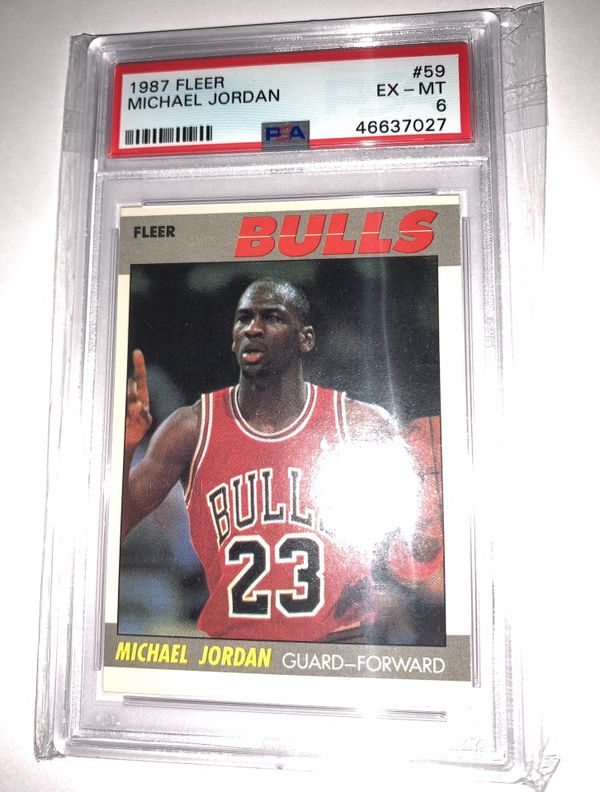 Michael Jordan 1987 Fleer NBA Basketball Card # 59. SUPER RARE in PSA ...