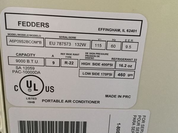 Fedders Portable Air Conditioner for Sale in Tacoma, WA - OfferUp