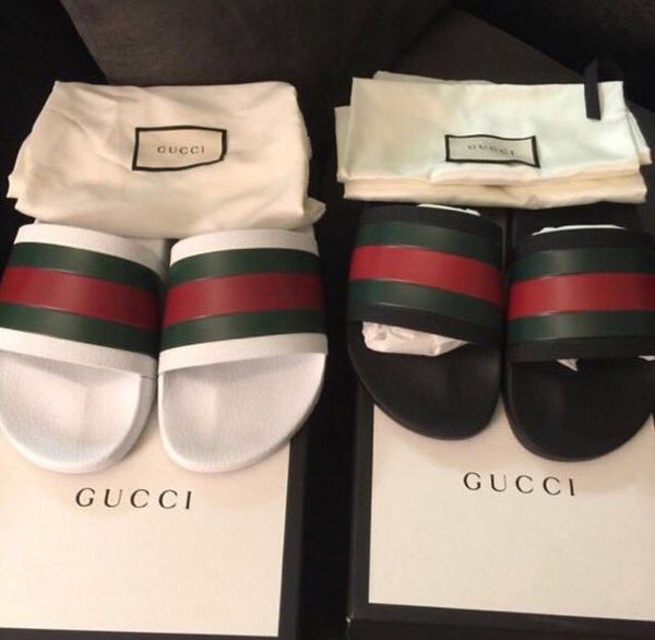 gucci flip flops red white blue