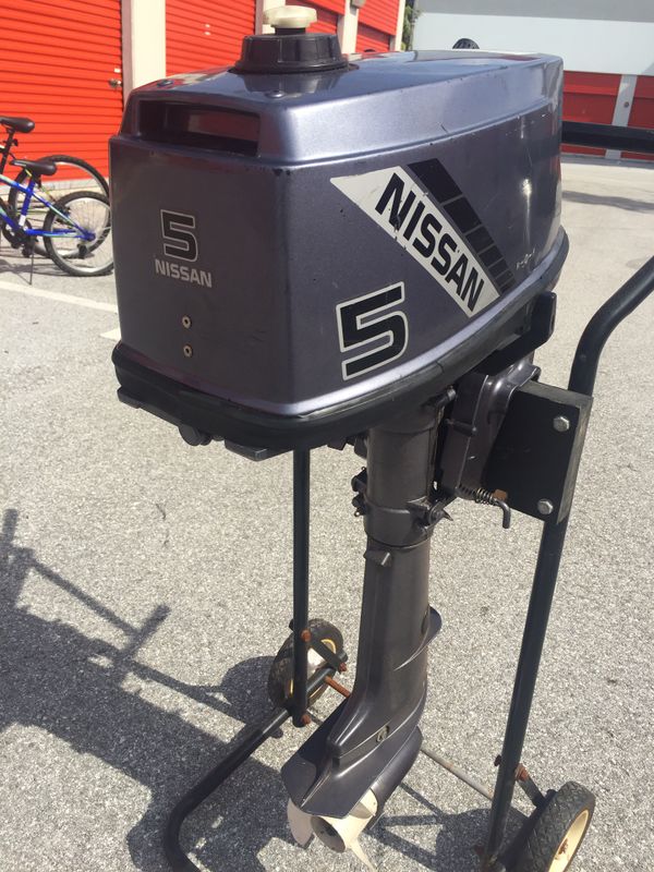 Nissan 5hp 5 hp two stroke Outboard Motor Engine Jon John Skiff ghenoe ...