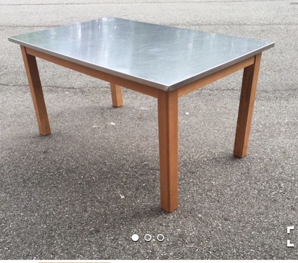 Pottery Barn Stainless Steel and Wood Dining Table for Sale in