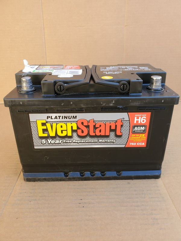 AGM Car Battery Group Size 48/H6 EverStart Platinum 2019-$100 With Core ...