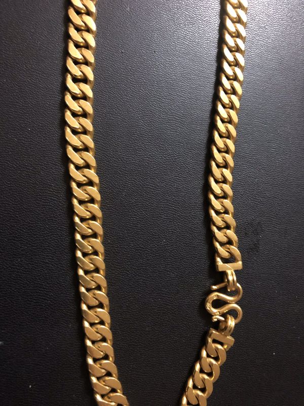 Authentic 22k Yellow Gold Solid Heavy Cuban Link Curb Chain 26” 2608 Grams Curb Diamond For 7484