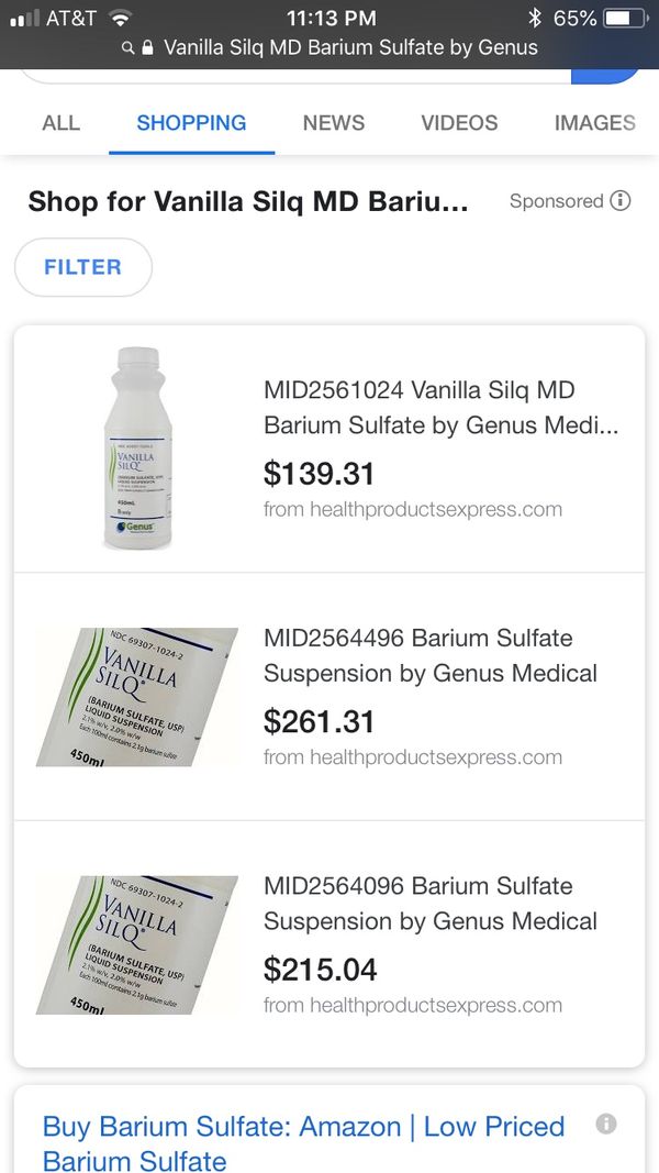 MID2561024 Vanilla Silq MD Barium Sulfate by Genus Medical Technologies