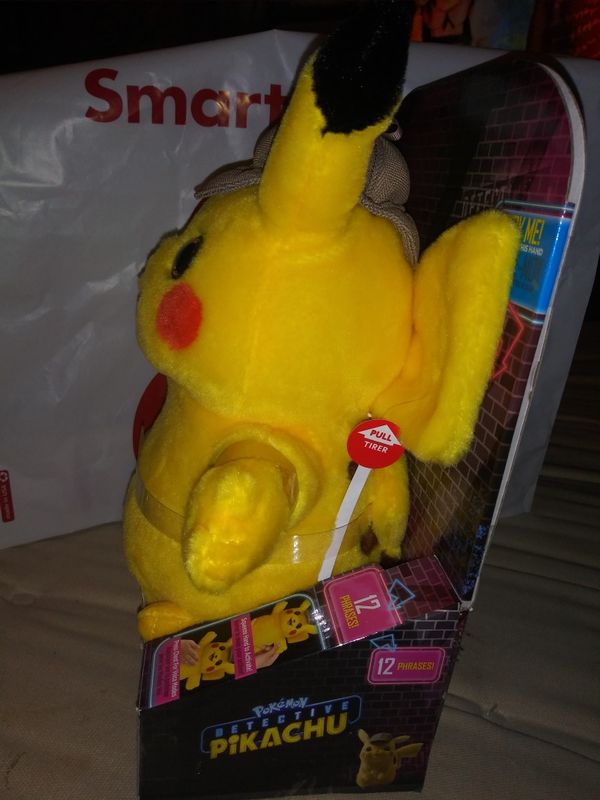 talking detective pikachu plush