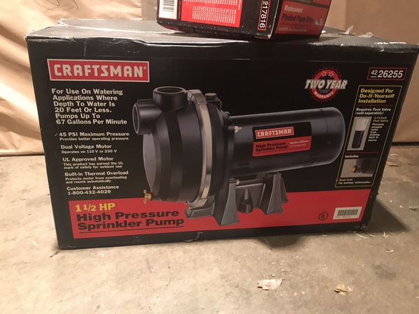 Craftsman High Pressure Sprinkler Pump for Sale in Kirkland, WA - OfferUp