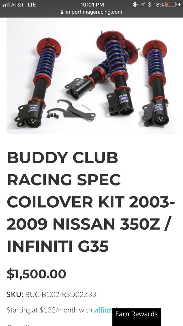 Buddy Club Racing Coilovers Nissan 350z For Sale In Vienna Va