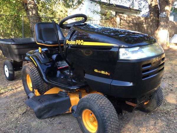 Poulan Pro Riding lawn mower 42"" 20hp twin for Sale in Fort Worth, TX