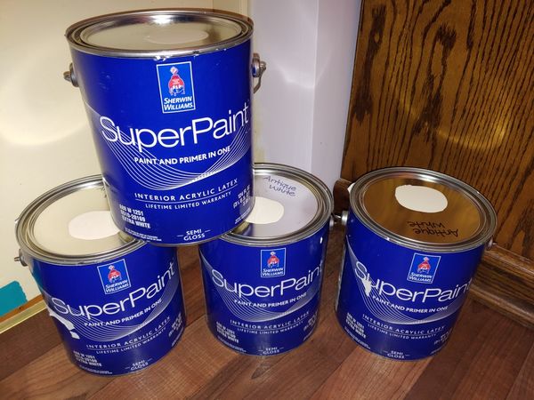 NEW 4 Gallons Sherwin Williams Super Paint Semi Gloss Interior Latex ...