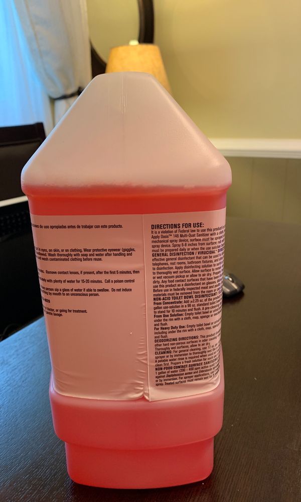 Ecolab Oasis 146 MultiQuat Sanitizer/Disinfectant for Sale in Norfolk