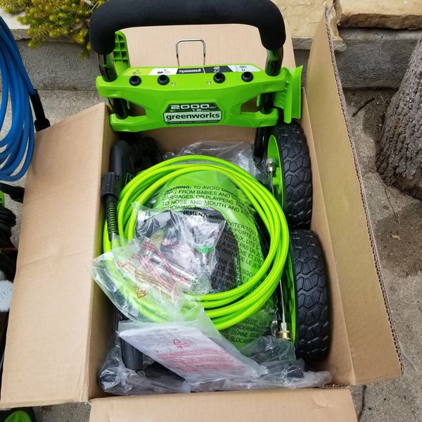 Greenworks Pro 2700 PSI 2.3 Gallon -GPM and Greenworks 2000 PSI 1.2