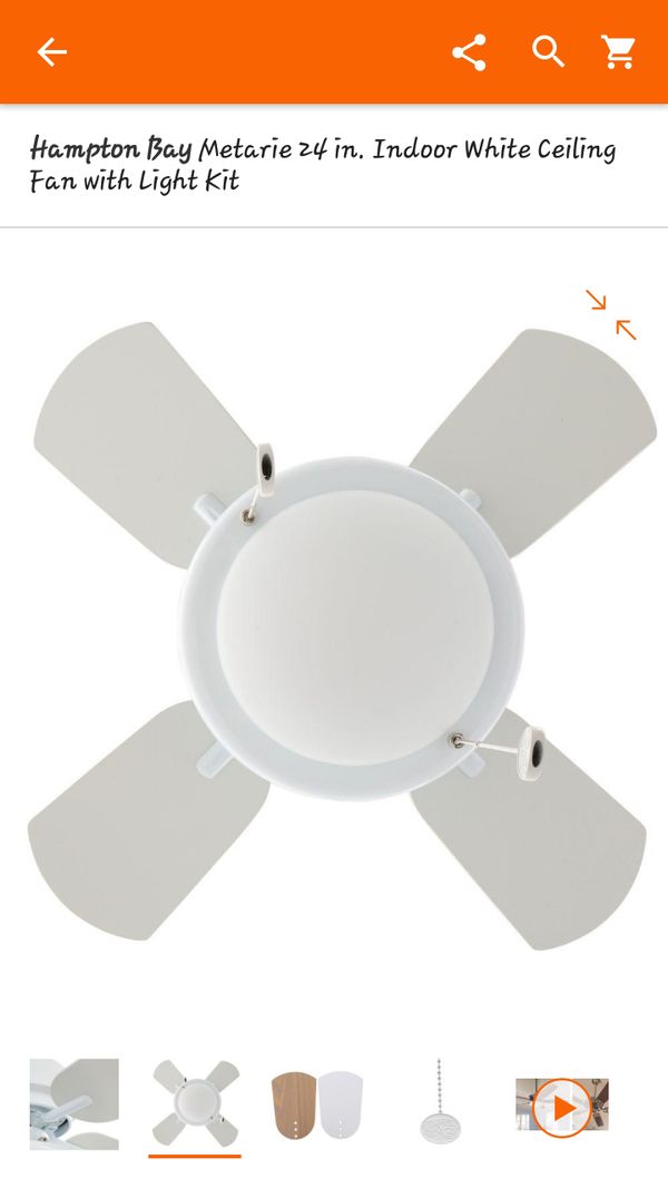 Hampton Bay Metarie 24 In Indoor White Ceiling Fan With Light Kit For Houston Tx Offerup