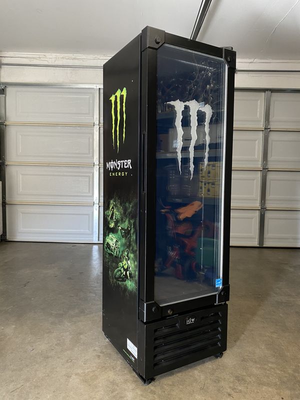 MONSTER ENERGY LED FRIDGE COOLER REFRIGERATOR REDBULL ROCKSTAR for Sale
