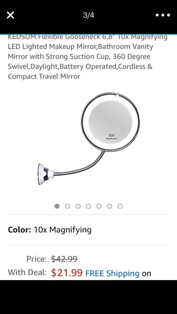 New Kedsum Flexible Gooseneck 6 8 10x Magnifying Led Lighted Makeup Mirror For In City Of Industry Ca Offerup