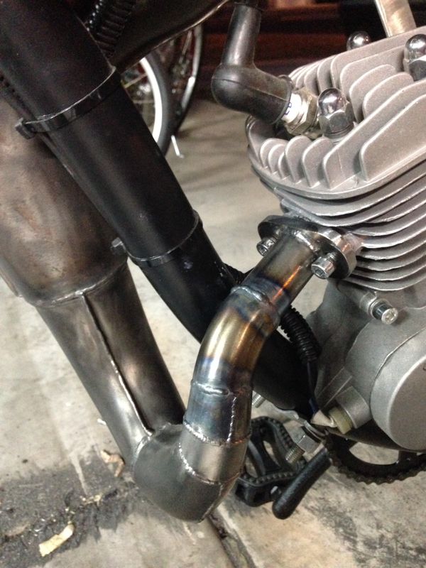 Motorized bicycle 66/80cc custom expansion chamber exhaust pipes for