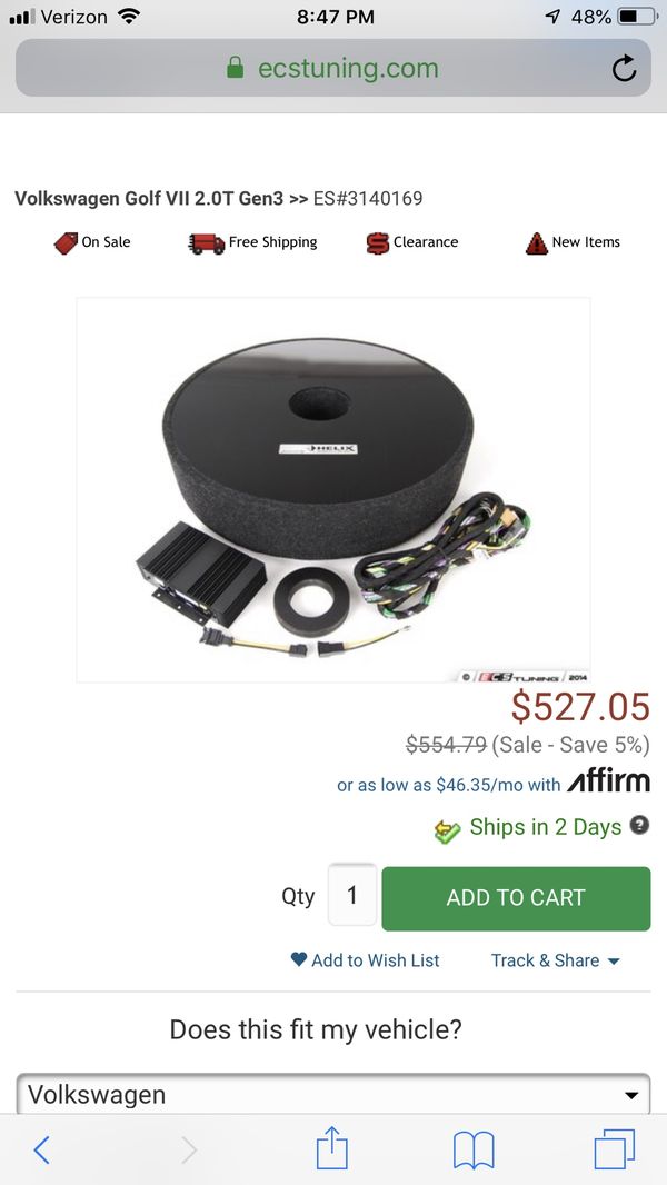 Helix subwoofer for 20152018 mk7 vw golf / gti for Sale in Hialeah, FL OfferUp