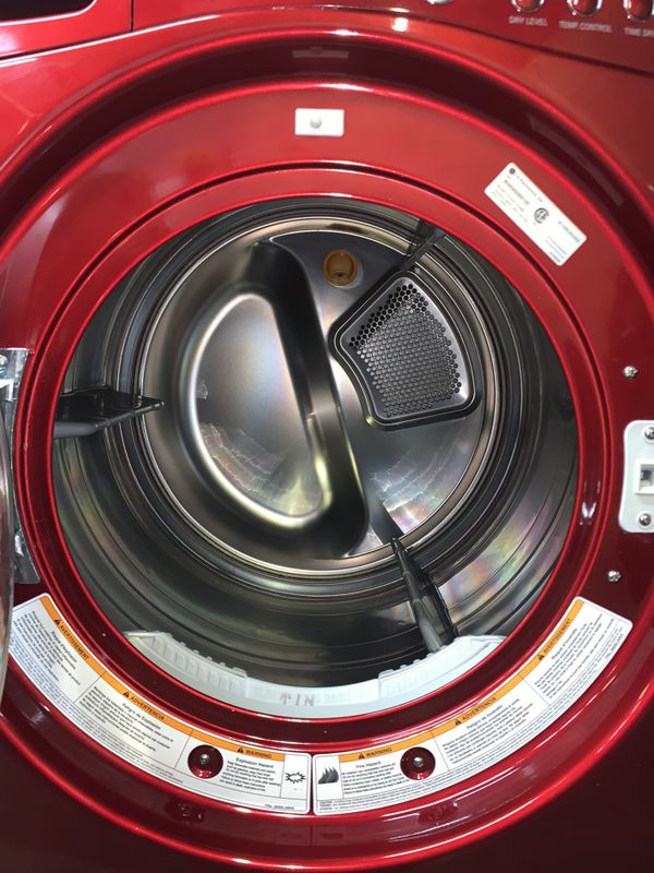 BEAUTIFUL CANDY RED APPLE LG STEAM WASHER AND DRYER EXCELLENT CONDITION