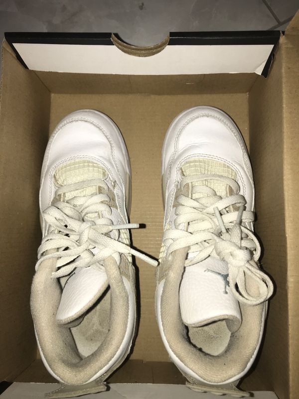Retro Jordan 4s size 2 youth off white beige for Sale in Phoenix, AZ - OfferUp