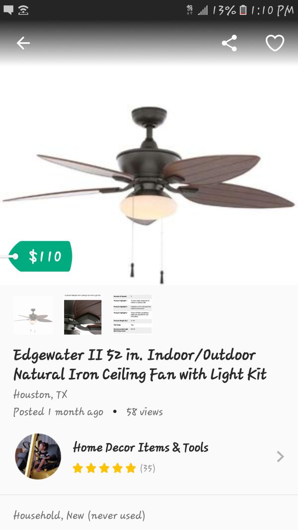 Home Decorators Collection Palm Cove 44 In Led Indoor Outdoor