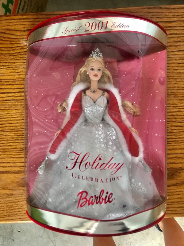 how much is the 2001 holiday celebration barbie worth