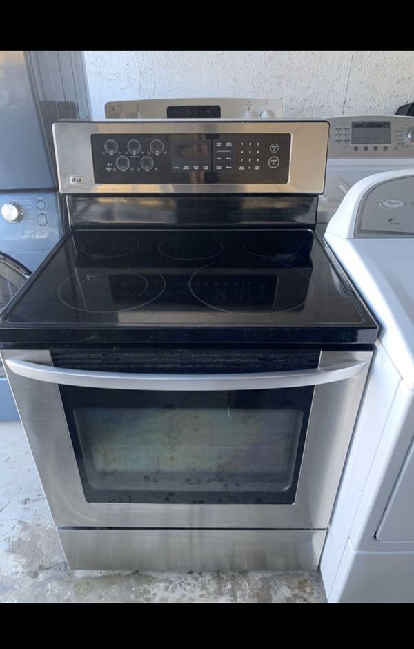 Lg stainless steel glass top stove / range / delivery available for ...