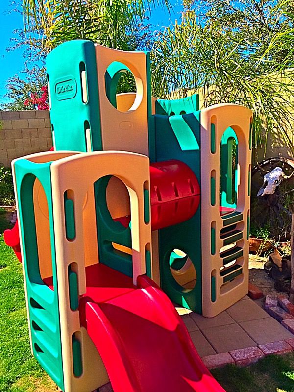 Little Tikes Climbing Towers Playground with 2 Slides & Tunnel Playset