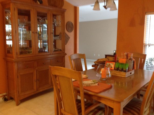 light oak dining room hutch