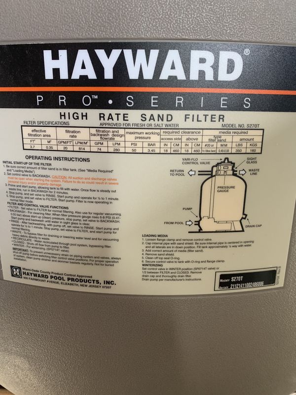 Hayward Sand Filter for Sale in Downey, CA - OfferUp