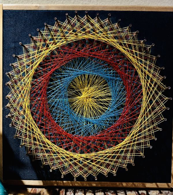 Vintage Geometric Mandala String Art Circa 1960’s for Sale in Portland ...