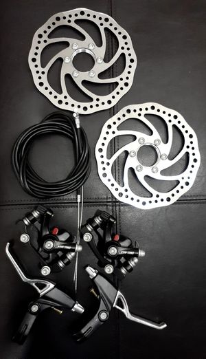 Bike disc universal brake set, Great for Spare Parts, fits mtb bmx road bicycle, NEW fits most bikes, hybrid dj dirt jumper bmx & more, Complete Set for Sale in Long Beach, CA
