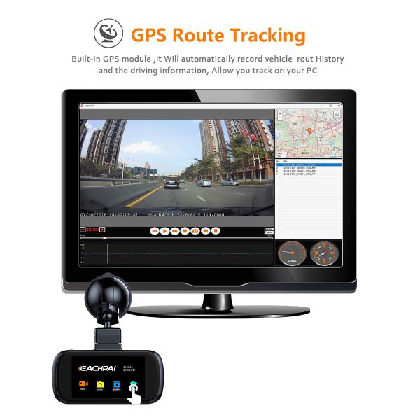 EACHPAI K2 3 IPS Touch Screen Dash Camera Front for Cars 1080P Dashboard Camera 150/°Wide Angle Super Capacitor WDR G-Sensor Loop Recording Car Dash Cam GPS