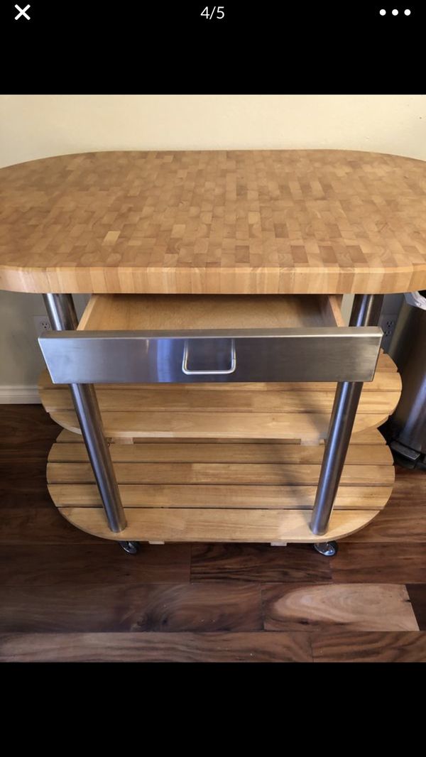 Butcher block and stainless steel kitchen island for Sale in Centralia, WA OfferUp