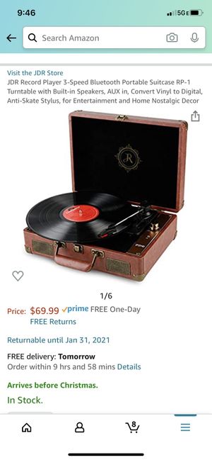 Anti-Skate Stylus for Entertainment and Home Nostalgic Decor JDR Record Player 3-Speed Bluetooth Portable Suitcase RP-1 Turntable with Built-in Speakers Convert Vinyl to Digital AUX in
