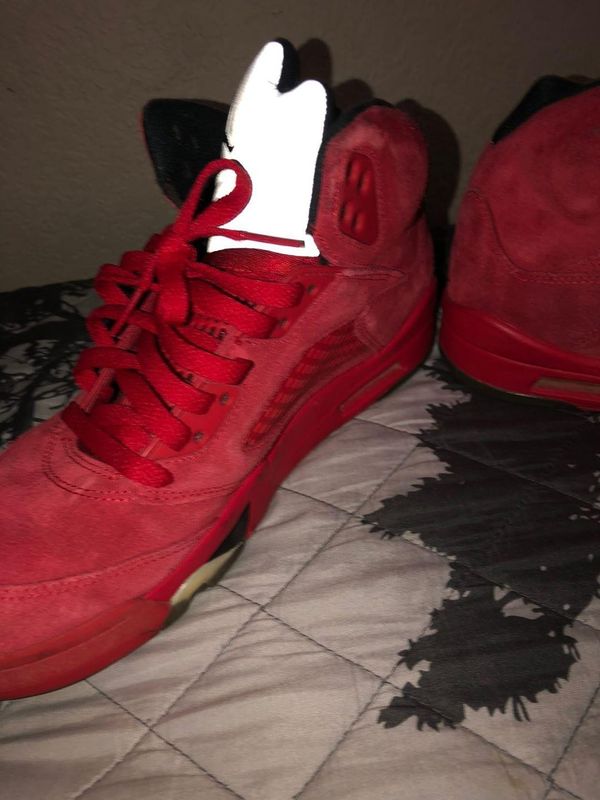 suede 5s red