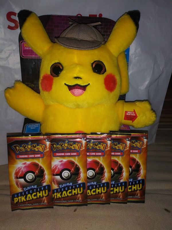 talking detective pikachu plush