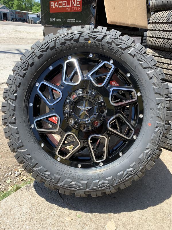 Brand new 20” Black off road rims and Tires 8 Lug 20 Wheels 20s Rines y