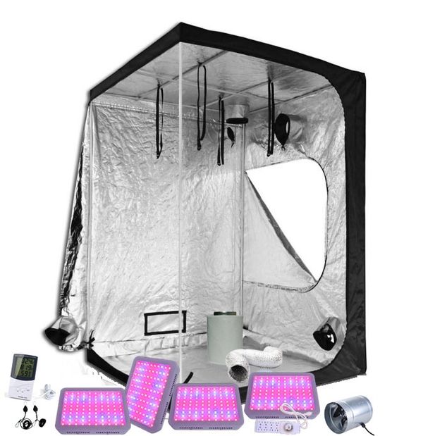 5x5 heavy duty Grow tent kit with 3/ 300w full spectrum led Grow lights
