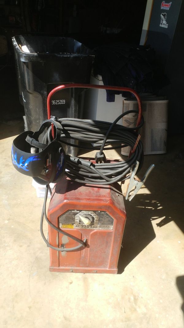 Lincoln 225 arc welder with Dolly 75ft Stinger Cord new welding helmet