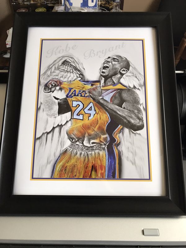 Kobe bryant unique framed wall art size 16x20 ready to hang for Sale in