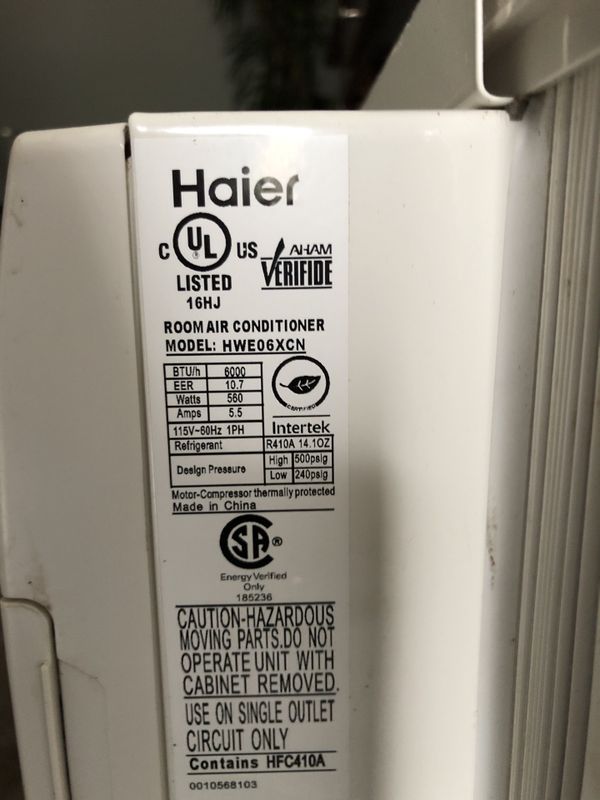 Room Air Conditioner, Haier, 6000 BTU’s, 120Vac for Sale in Wilson, NC