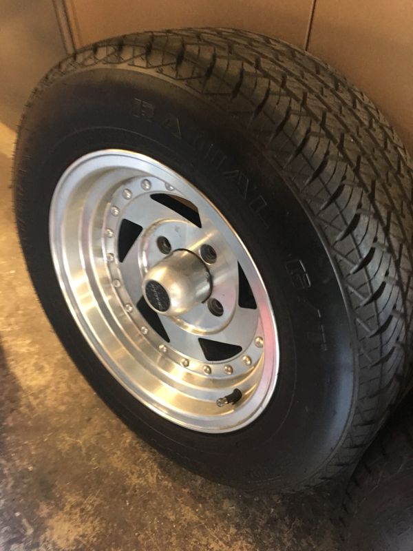 Cragar saw blade rims and new tires, 15x8. 4 lug Nissan for Sale in