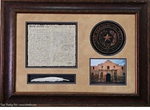 framed-travis-letter-with-republic-of-texas-seal-alamo-and-quill-for-sale-in-tolar-tx-offerup