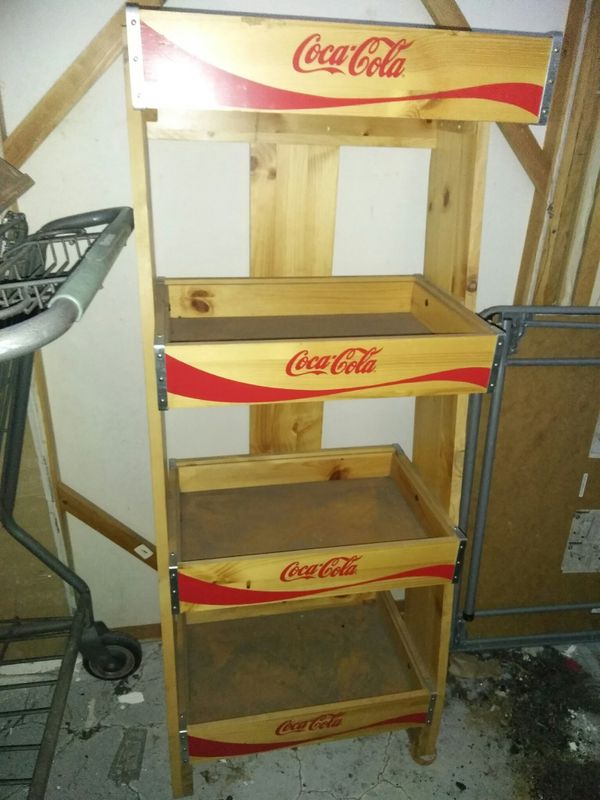 Coca Cola 4 Tier Wooden Advertising Store Display Stand Rack for Sale ...