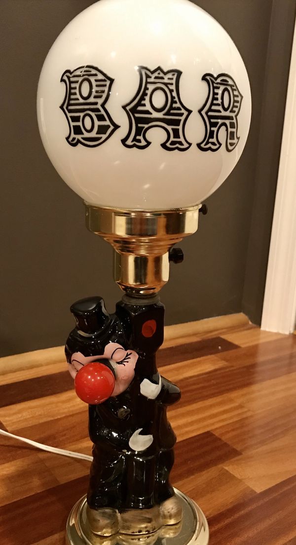 Vintage 60s-70s Bar Lamp Clown Red Nose Hobo, Drunk Globe Lamp All ...