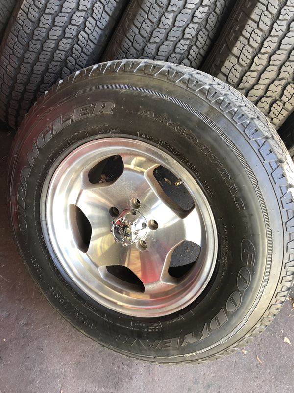 Jeep 5x4.5 wheels and tires——Fits YJ/TJ/WJ/XJ Cherokee, wrangler, for Sale in Roseville, CA